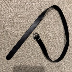 American Eagle Black Belt with Silver Oval Buckle